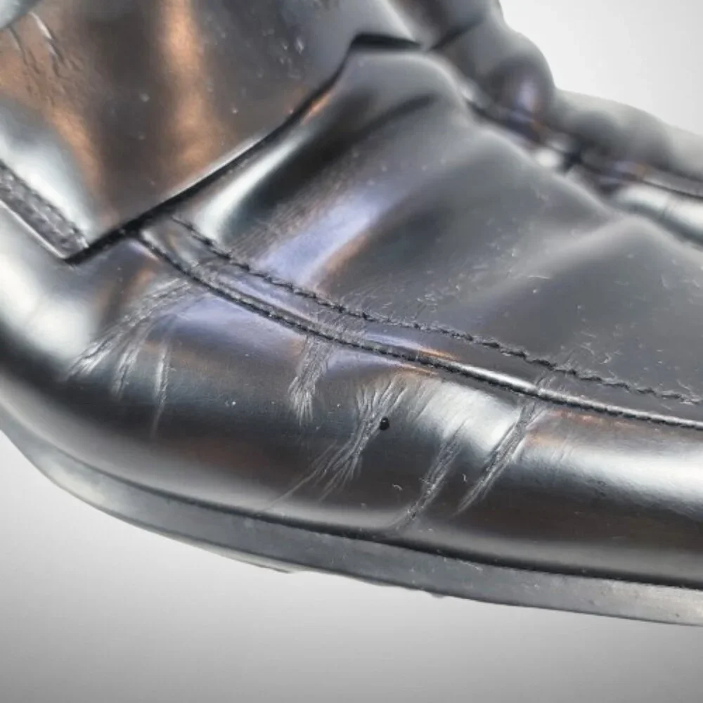 Prada Brushed Leather Triangle Logo Loafers Size: 8.5 - Picture 13 of 16